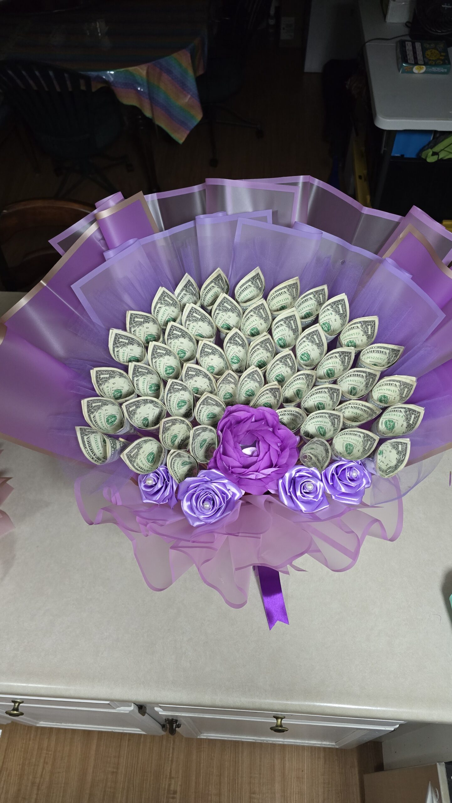Money Bouquet Design 2 (Half Circle – 50 Bills)